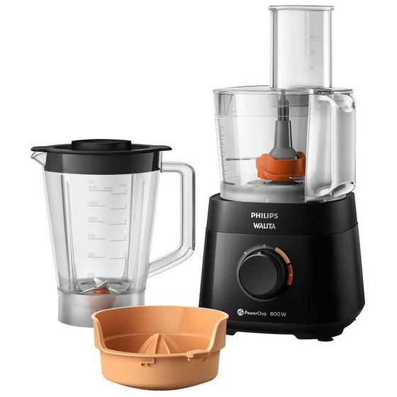 Multiprocessador Philips Walita Powerchop Preto + 3 Acessórios 600w Ri7300/92 - 220v