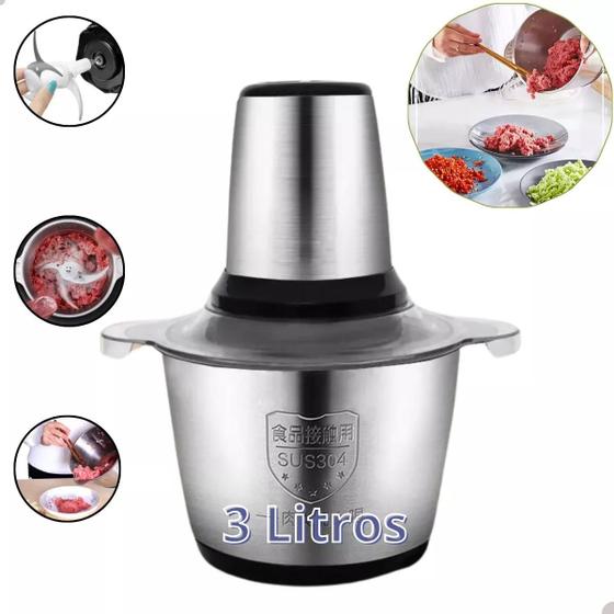 Multiprocessador Triturador De Alimentos Elétrico 3l 110V - MOEDOR 3 LITROS Imagem de Multiprocessador Triturador De Alimentos Elétrico 3l 110V