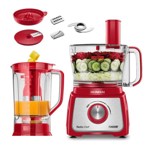 Multiprocessador Turbo Chef 7 em 1 Mondial MPN-01-RE Menor preço em Multiprocessador Turbo Chef 7 em 1 Mondial MPN-01-RE