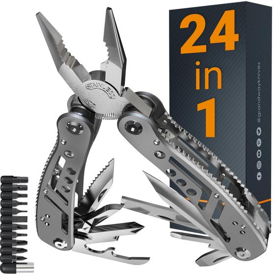 Imagem de Multitool Grand Way 24 em 1 - Alicate, Faca e 11 Bits