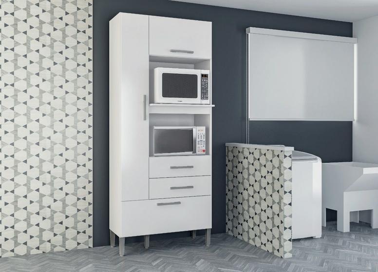 Multiuso 3 Portas 2 Gavetas Em Mdp Seul 5275R Branco Brilho Atualle ...