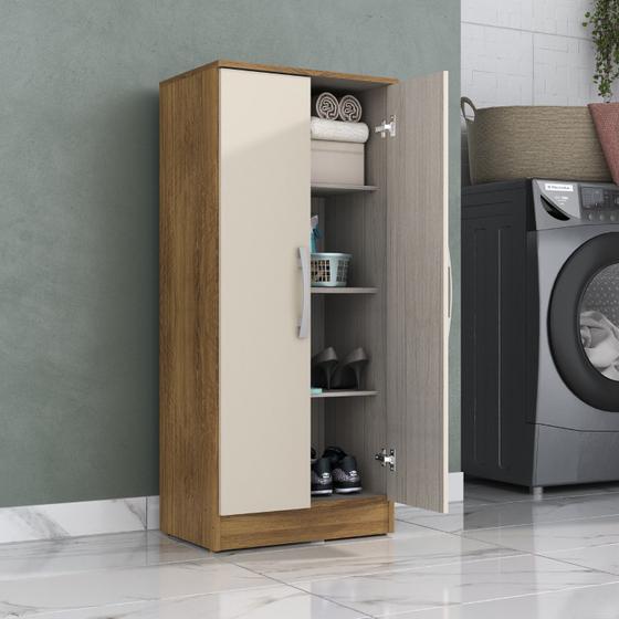 Multiuso Sapateira 2 Portas 3 Prateleiras Atena Nature/Off White Moville Movelaria Menor preço em Multiuso Sapateira 2 Portas 3 Prateleiras Atena Nature/Off White Moville Movelaria