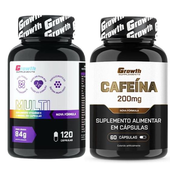 Imagem de Multivitaminico 120 Caps + Cafeina 200mg 60 Caps Growth