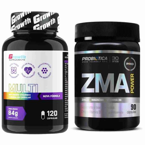 Multivitaminico 120 Caps Growth + Zma 90 Caps Probiotica Growth