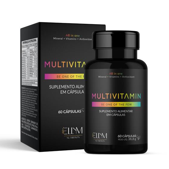Imagem de Multivitaminico Completo 60 Capsulas ELLYM NUTRITION Complexo Vitaminico para o Dia a Dia Mulher e Homem Polivitaminico