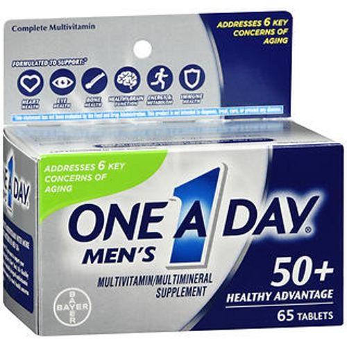 Imagem de Multivitamínico masculino One A Day 50+ Healthy Advantage - Comprimidos multiminerais 65 comprimidos por One-A-Day (pacote com 2)