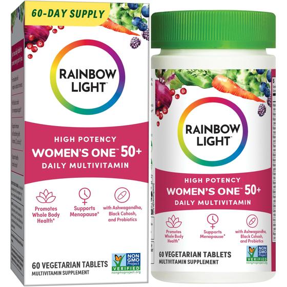 Imagem de Multivitamínico Rainbow Light para mulheres com mais de 50 anos com vitamina C, D e zinco