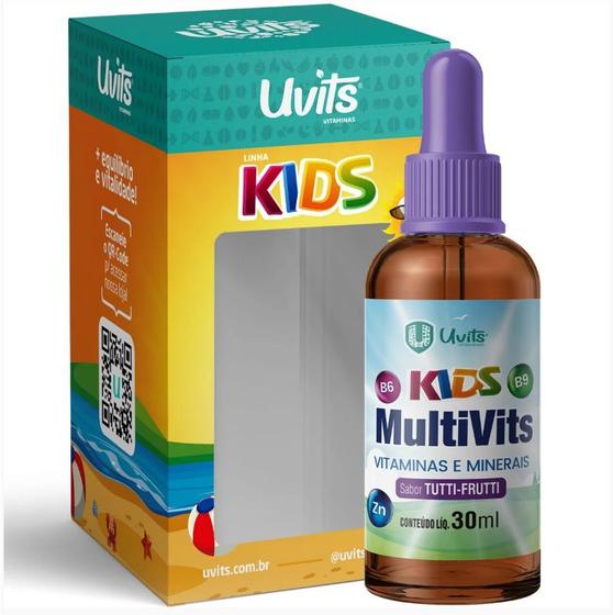 Imagem de MULTIVITS KIDS 20ML UVITS - Vitaminase Minerais Sabor TUTTI-FRUTTI