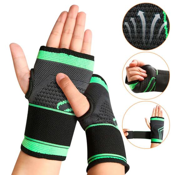 Imagem de Munhequeira Palmar Ajustavel Alta Compressão Estabilizadora Anti-Torção Esportiva Musculação Tenis Basquete Cross