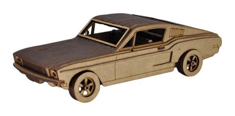 Imagem de Mustang. Quebra Cabeça 3d. Miniatura Em Mdf