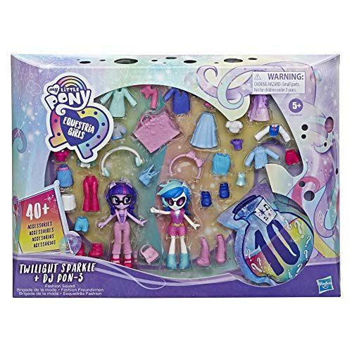 Imagem de My Little Pony Equestria Girls Fashion Squad Twilight Sparkle e DJ Pon-3 Mini Doll Set Toy com Mais de 40 Acessórios de Moda