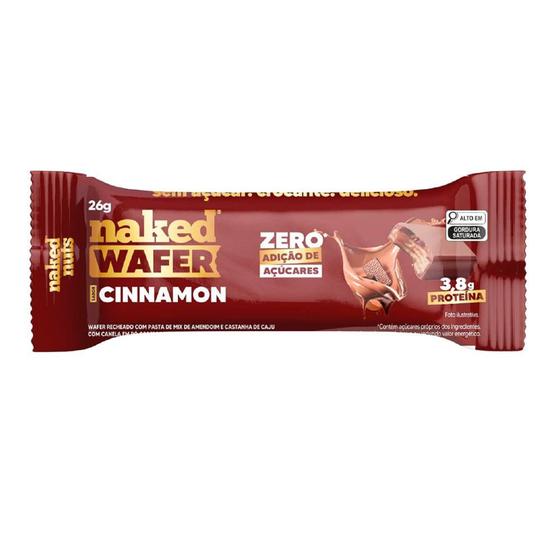 Imagem de Naked Wafer 4g de Proteína Sabor Cinnamon Zero Açúcar 26g