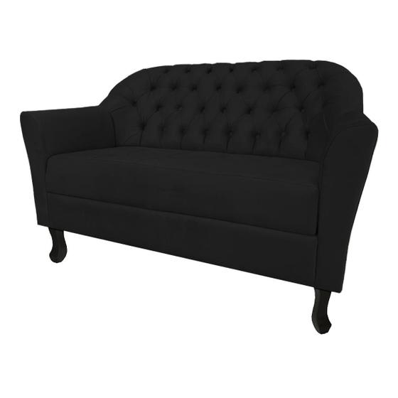 Imagem de Namoradeira 2 Lugares Para Sala de Visitas Júlia Suede Preto - DL DECOR