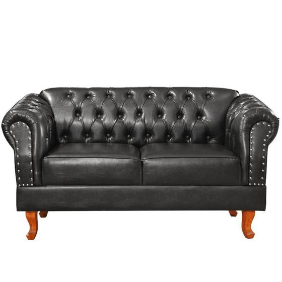 Imagem de Namoradeira Chesterfield Duque 2 Lugares Via Encanto Preto