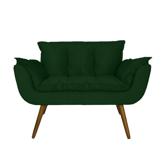 Imagem de Namoradeira Decorativa Estofada Para Recepção Clínica Opala Suede Verde - LM DECOR