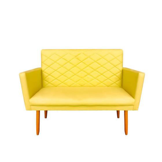 Imagem de Namoradeira Decorativa Maitê 2 Lugares Suede Amarelo