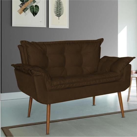 Imagem de Namoradeira Decorativa Opala Suede Marrom