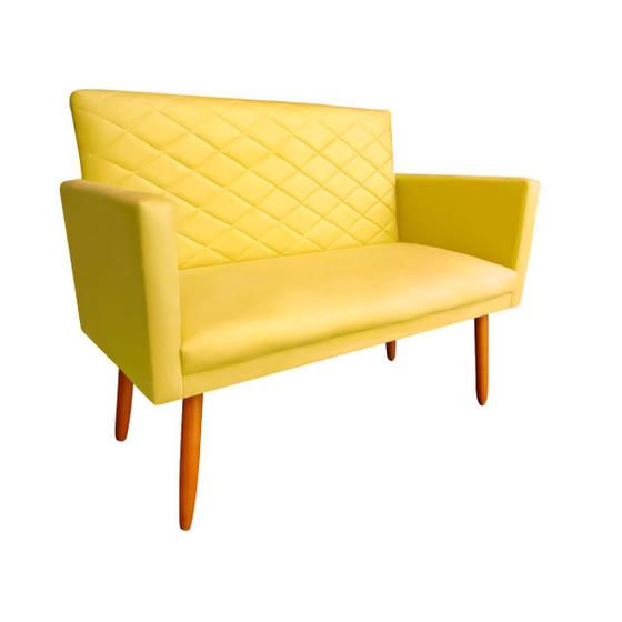 Imagem de Namoradeira Maitê Decorativa 2 Lugares Suede Amarelo