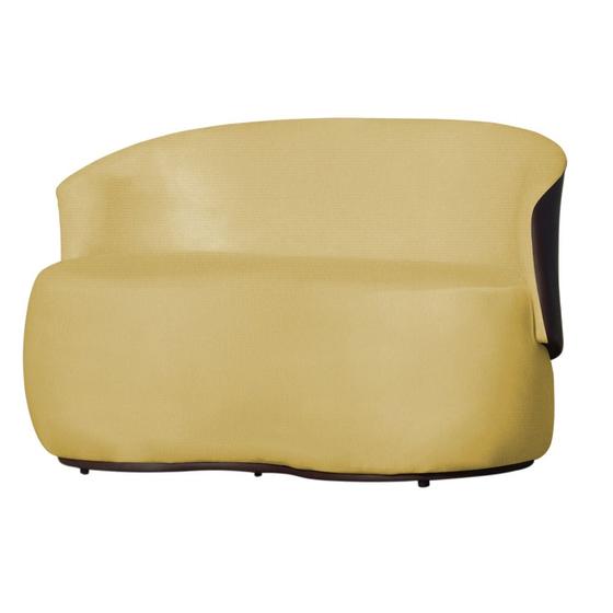 Imagem de Namoradeira Orgânica 2 Lugares Aisha Composê Suede Amarelo em Corano Marrom - DL DECOR