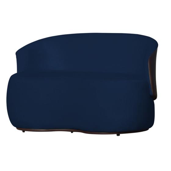 Imagem de Namoradeira Orgânica 2 Lugares Aisha Composê Suede Azul Marinho em Corano Marrom - MB DECOR