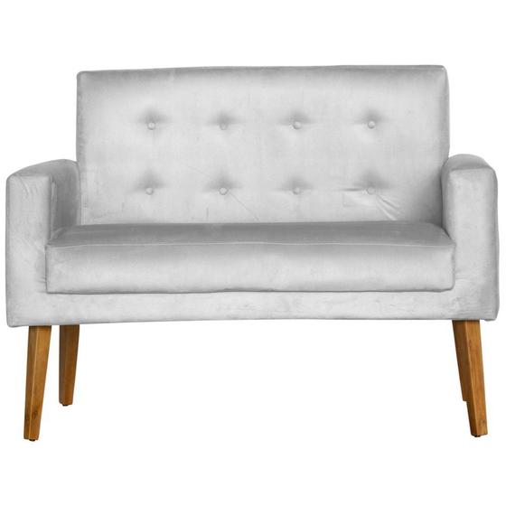 Imagem de Namoradeira Para Sala Decorativa Dubay Suede Branco Click Pol