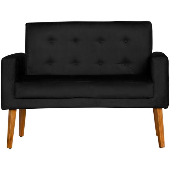 Imagem de Namoradeira Para Sala Decorativa Dubay Suede Preto Arapol