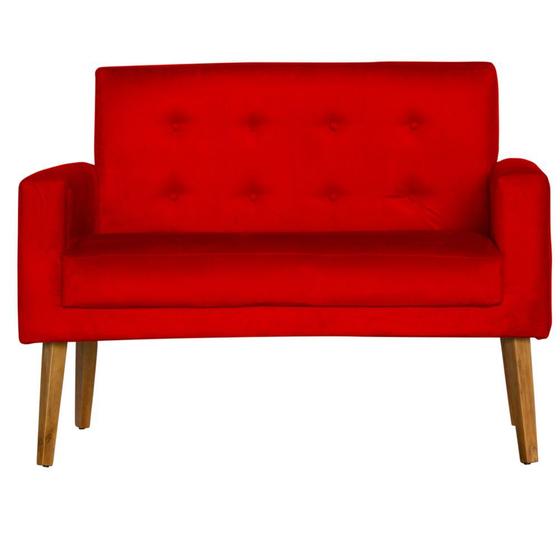 Imagem de Namoradeira Para Sala Decorativa Dubay Suede Vermelho Claro Click Pol