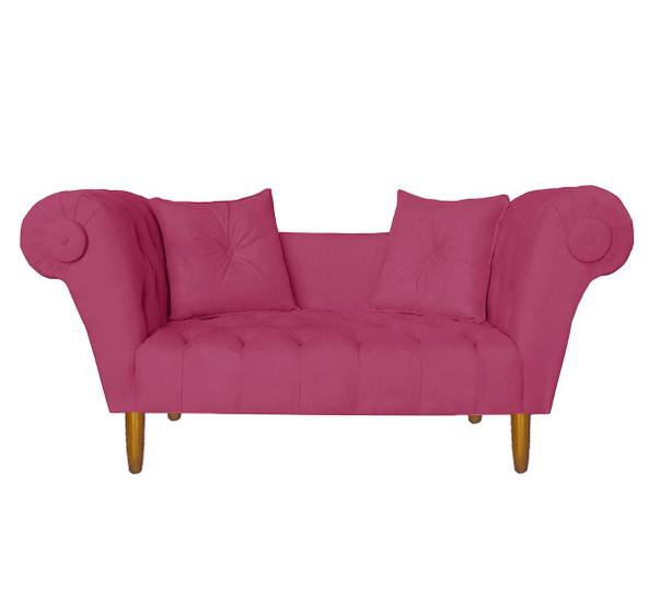 Imagem de Namoradeira Recamier Sofá Decorativo 02 Lugares Dubai Corano Rosa Pink - INCASA DECOR