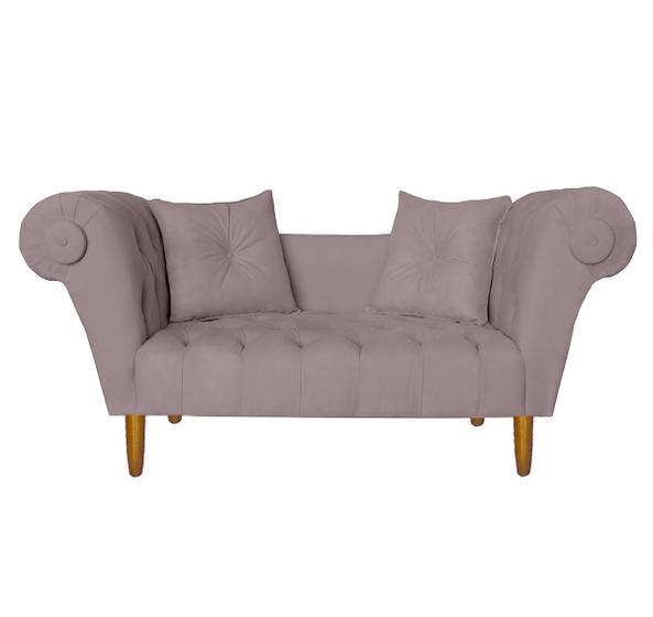 Imagem de Namoradeira Recamier Sofá Decorativo 02 Lugares Dubai Suede Rose - INCASA DECOR