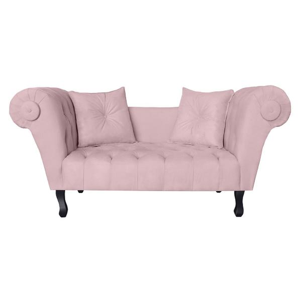 Imagem de Namoradeira Sofá Decorativa Para Salão de Beleza Londres 160 Suede Rosa Bebe DL Decor