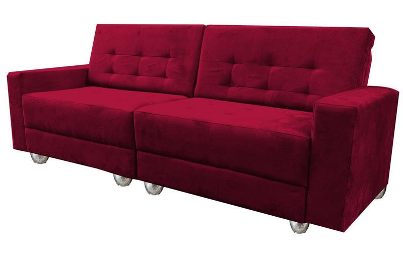 Imagem de Namoradeira Sofa Lilian 2,40 C/ Duas Almofadas Vermelho 