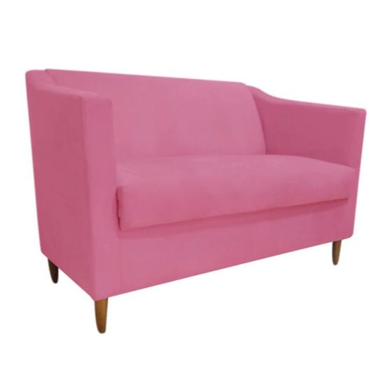 Imagem de Namoradeira Tila Decorativa  2 Lugares Suede Rosa