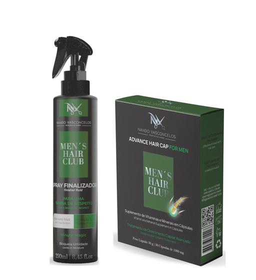 Imagem de Nando Vasconcelos Men's Hair Club Spray Finalizador e Advance Hair Caps