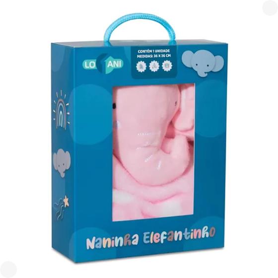 Imagem de Naninha Elefantinho Rosa Infantil Para Bebe 3107 - Loani