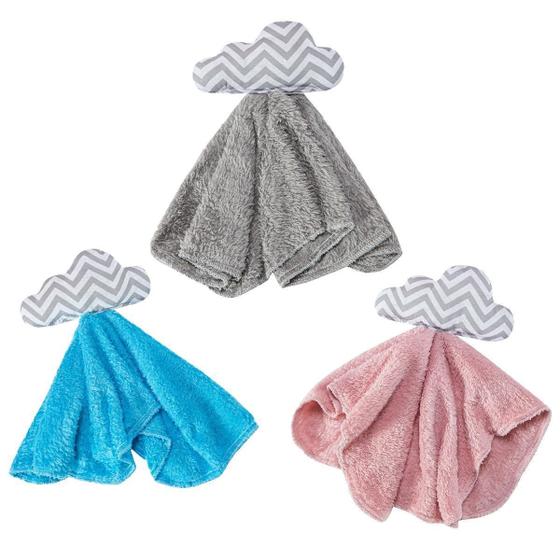 Imagem de Naninha Paninho De Boca Para Bebe 3 Uni Nuvem Chuva De Amor