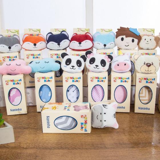 Imagem de Naninha Para Bebe Bichinhos Com Porta Chupeta Pelúcia