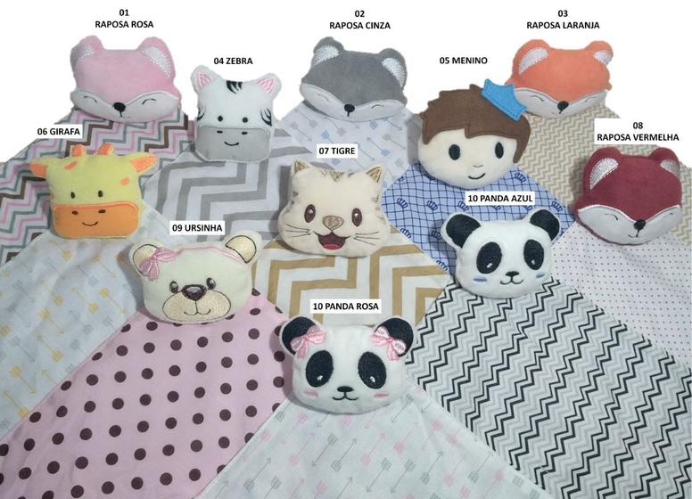 Naninha para Bebê com Prendedor de Chupeta Paninho de Bichinhos Raposa, Safari e Ursinhos para Acalmar e Dormir Menor preço em Naninha para Bebê com Prendedor de Chupeta Paninho de Bichinhos Raposa, Safari e Ursinhos para Acalmar e Dormir