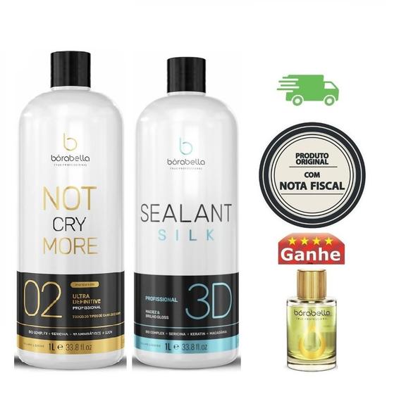 Kit Lissage Sans Formol Borabella - 2x500ml Protéine De Soie + Shampoing Clarifiant