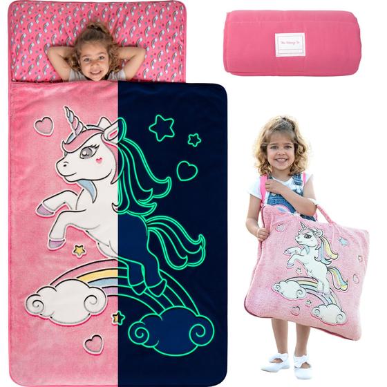 Imagem de Nap Mat Gleam Dream Glow in The Dark Kids com travesseiro e cobertor