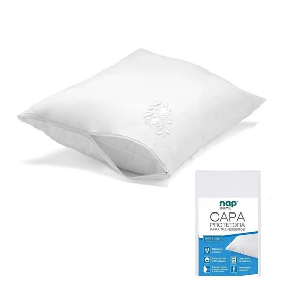 Imagem de Nap Protetor Capa p/ Travesseiros Impermeável Percal 200 Fios CAP002