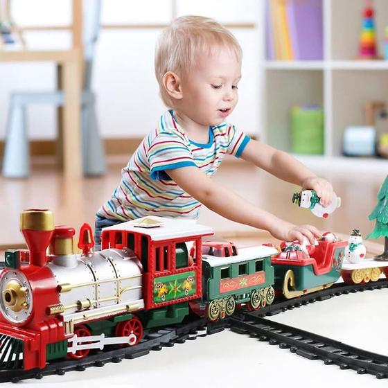 Imagem de Natal Electric Train Toys Railway Toy Cars