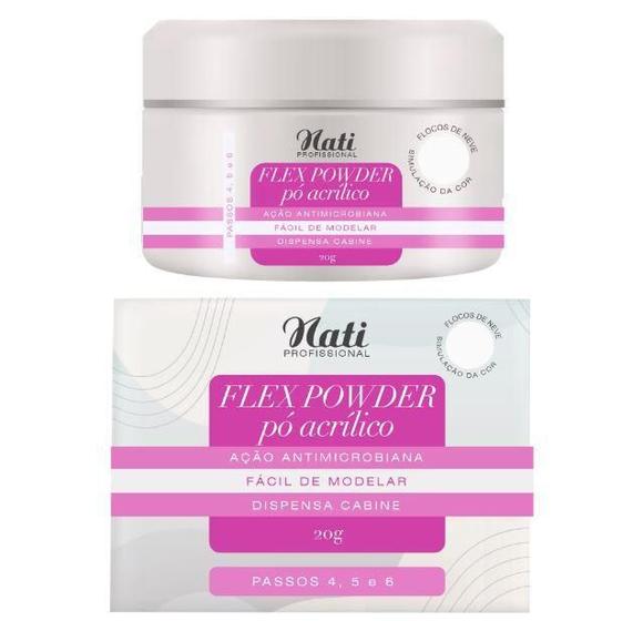 Imagem de Nati Profissional Pó Acrílico Flex Powder Flocos Neve - 20G