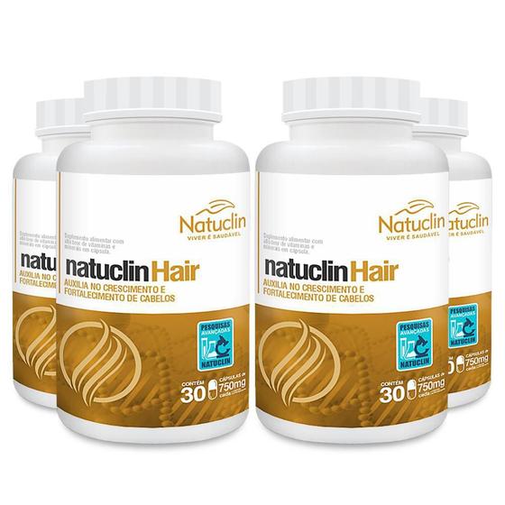 Imagem de Natuclin Hair-Tratamento Capilar-30 Cápsulas-750Mg-4 Frascos