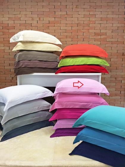 Imagem de Natura fronha avulsa malha 100% algodão - malha 30/1 fio penteado 70cm x 50cm c/ abas - rosa claro