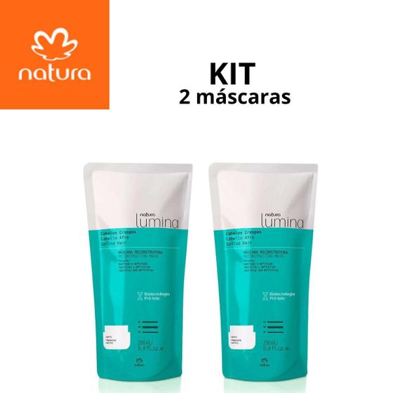 Imagem de Natura lumina máscara  reconstrutora  cabelos crespos  refil 300ml-2 unidades