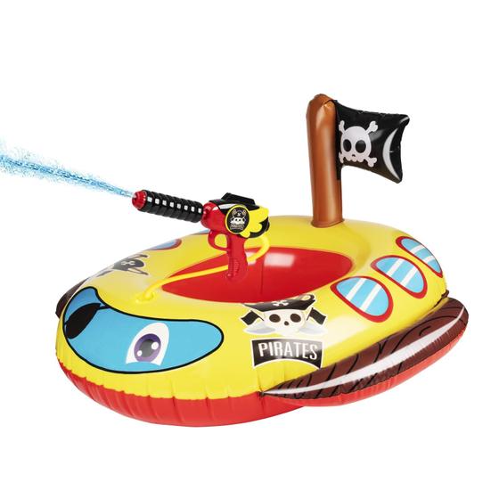 Imagem de Navio pirata flutuante de piscina inflável com pistola de água para crianças de 4 a 8 anos