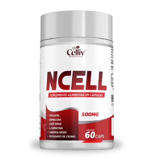 Imagem de Ncell (Psyllium, Espirulina, Café Verde, L-Carnitina, Laranja Moro e Cromo) 60 Cápsulas Celliv