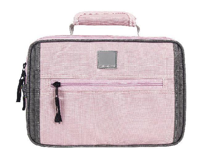 Imagem de Necessaire Case Rosa e Cinza G Poliester Dermiwil