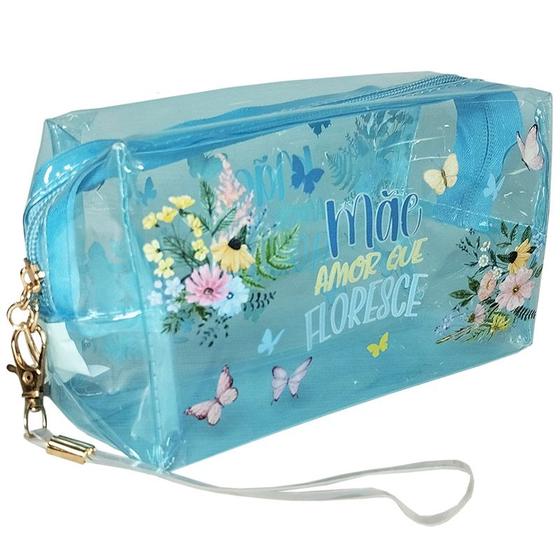 Imagem de Necessaire com alça holográfica e estampa temática Mãe 18x10x7