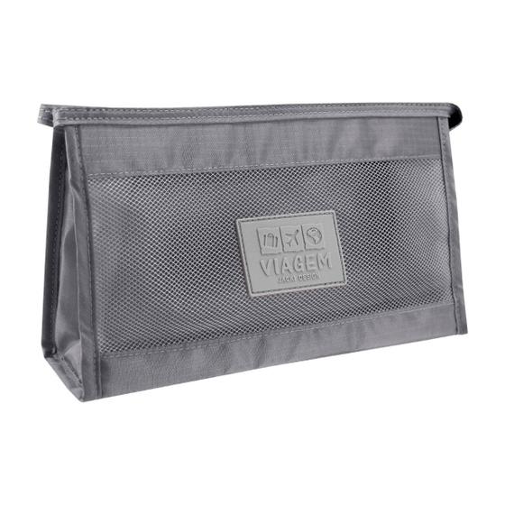 Necessaire compacta Jacki Design Cinza Menor preço em Necessaire compacta Jacki Design Cinza